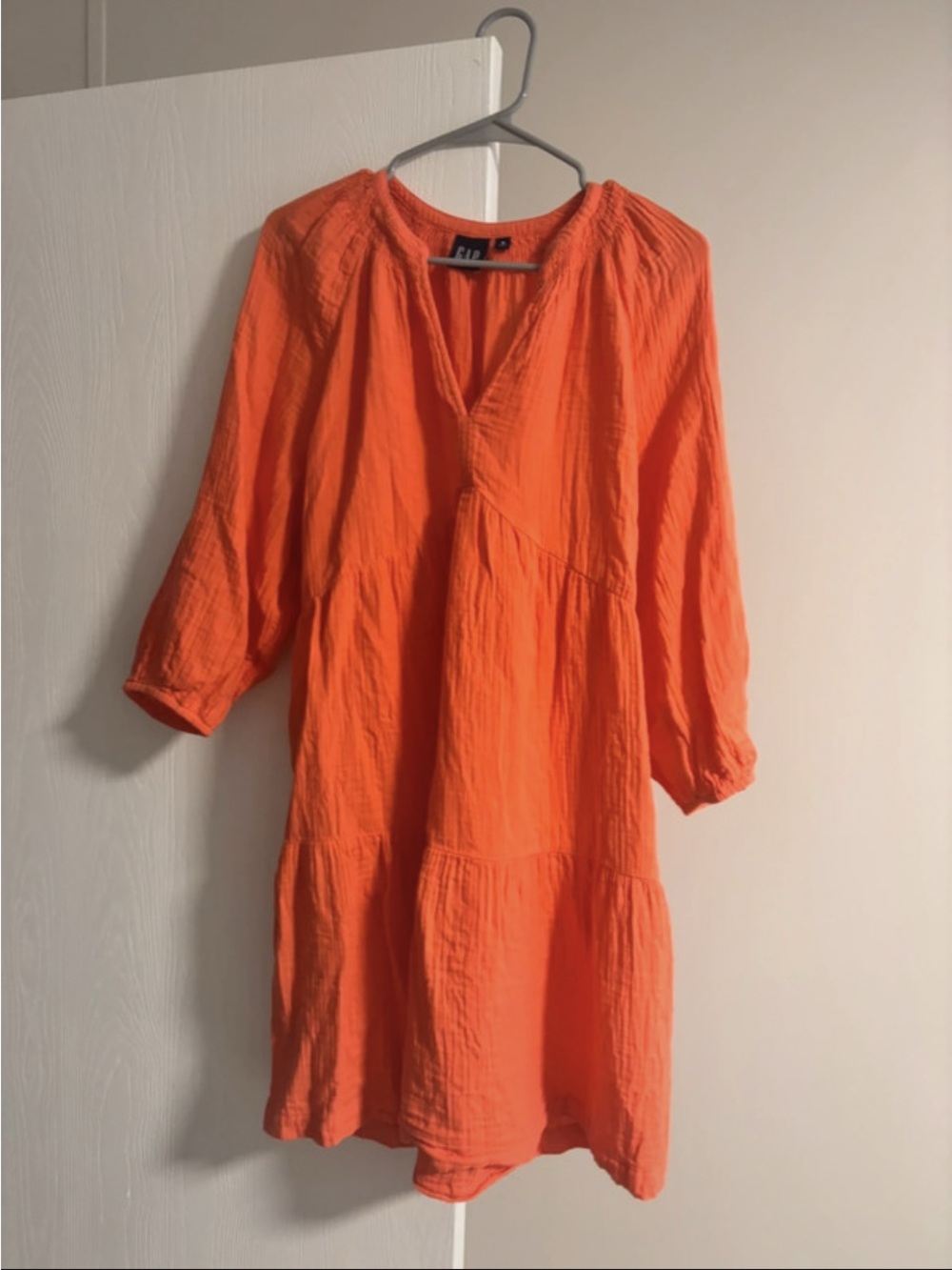 GAP Bright Orange V-Neck Tunic Dress